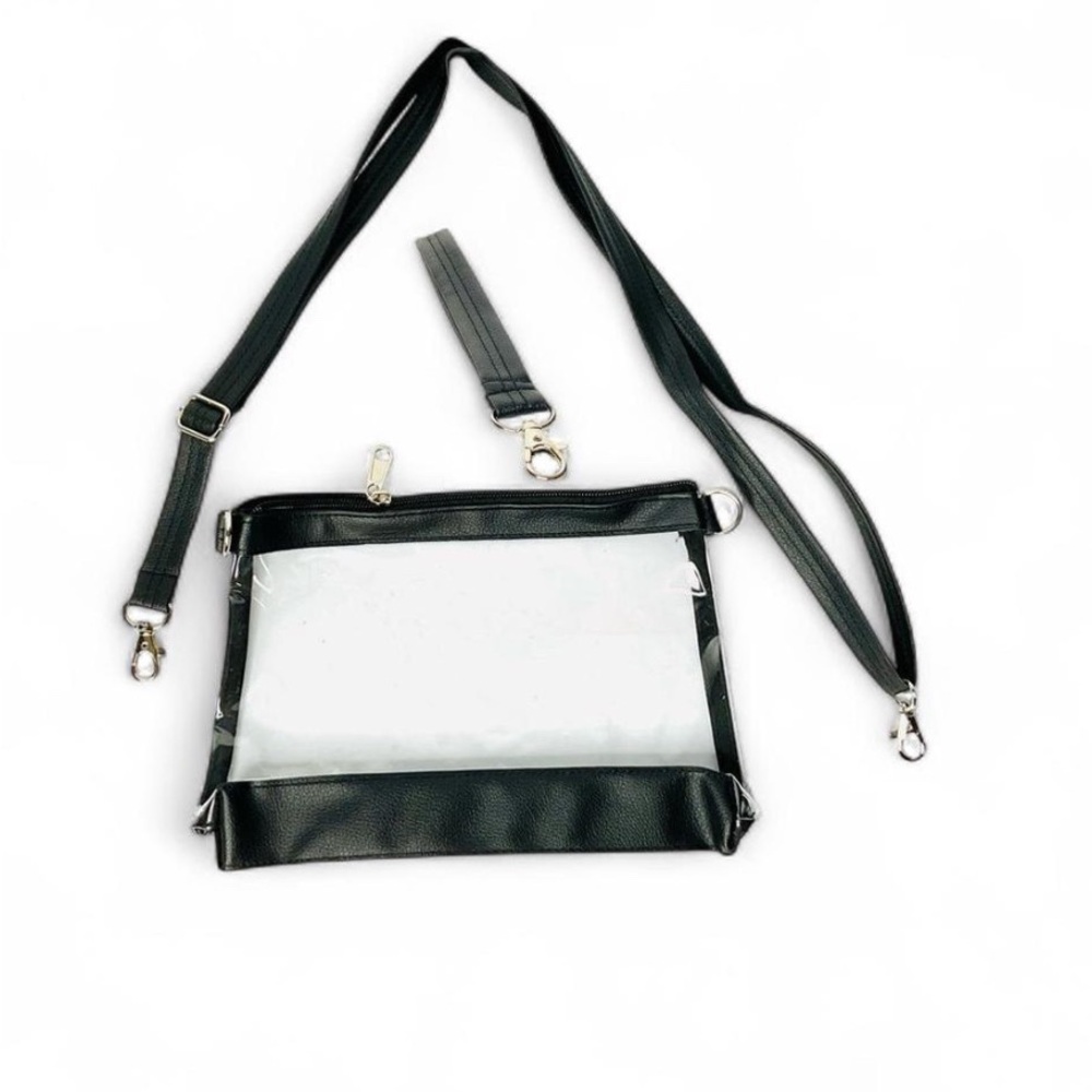 Chic Black Plastic Transparent Crossbody Bag